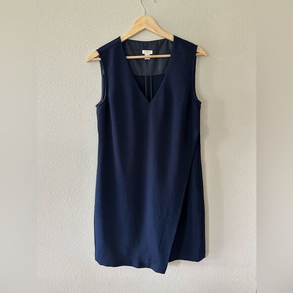 J Crew Textured Layered Sheath Dress Navy Size 2 - Picture 1 of 8